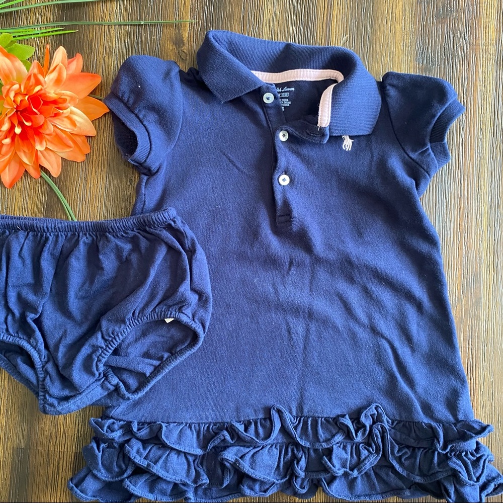 Ralph Lauren Dress Girls Navy Polo 12 Months